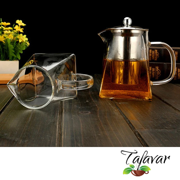 Heat Resistant Glass Teapot With Stainless Steel Infuser Heated Container